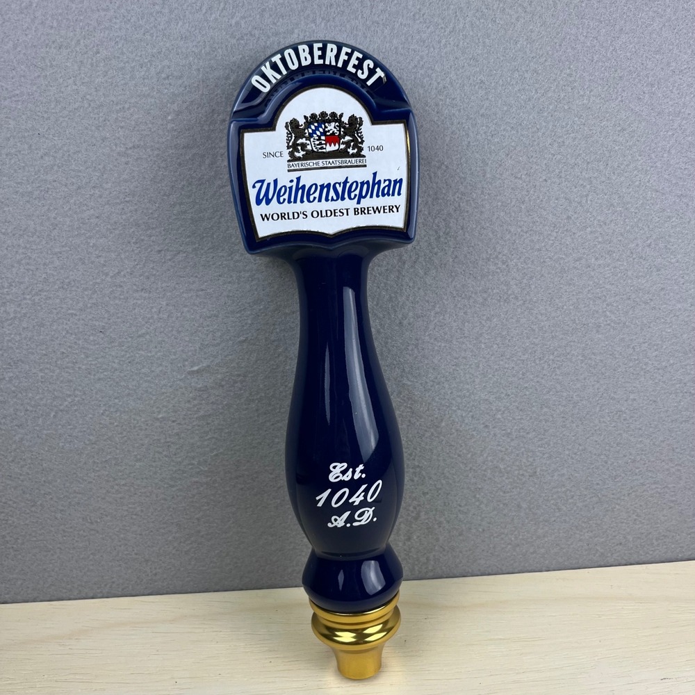 Weihenstephan Oktoberfest Beer Tap Handle World's Oldest Brewery Navy Blue 11.5"